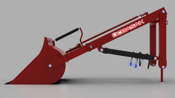 Chargeur arrière de tracteur à basculement manuel  3